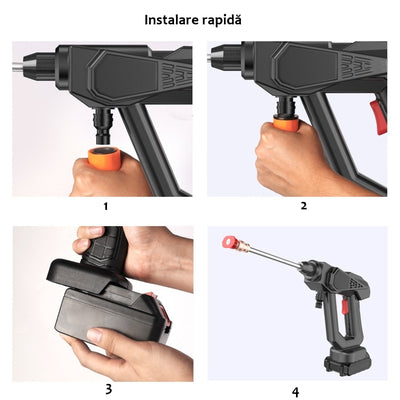 Pistol de Spalat Auto cu Presiune Portabil Prody-807, 2x acumulatori